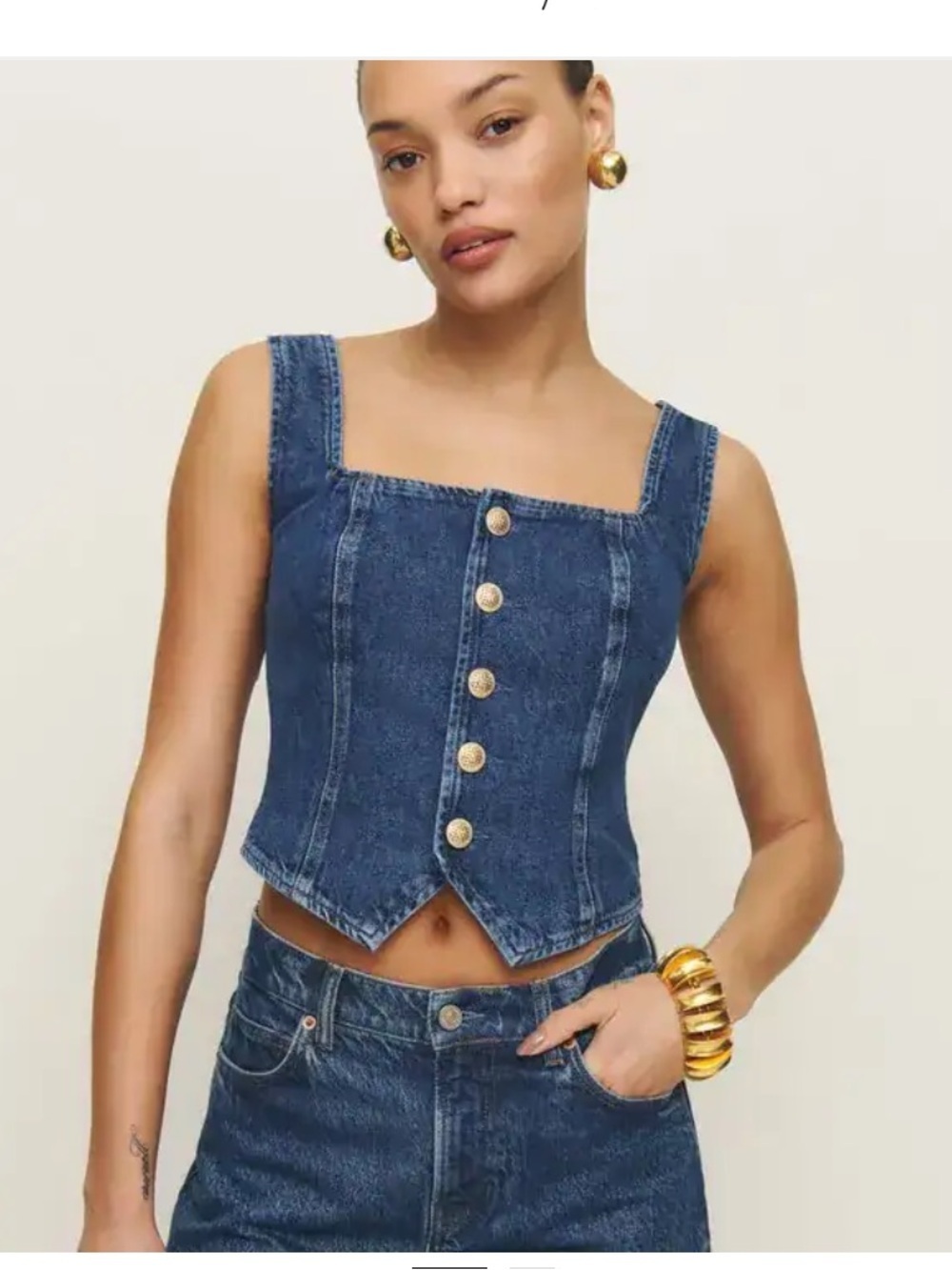 Reformation Bo Denim Top- size 12